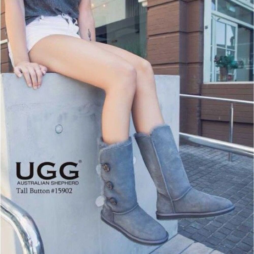 UGG Bailey Button Triplet II Boot Color: Grey Size 6